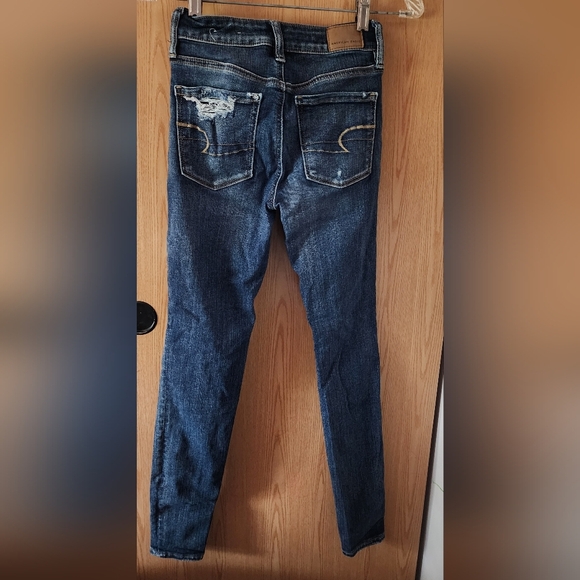 American Eagle Outfitters Blue Skinny Distressed Jeans - Picture 5 of 5